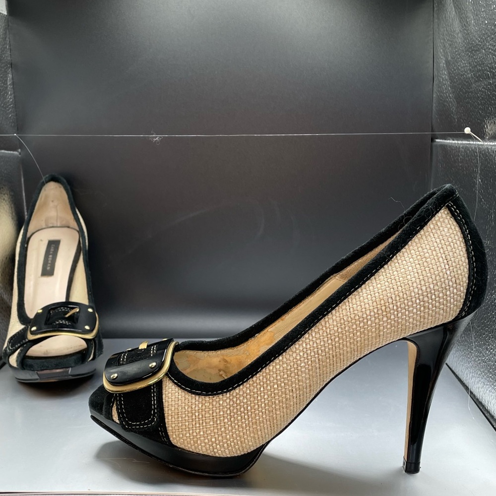 Zara Platform open toes black Heels with buckles